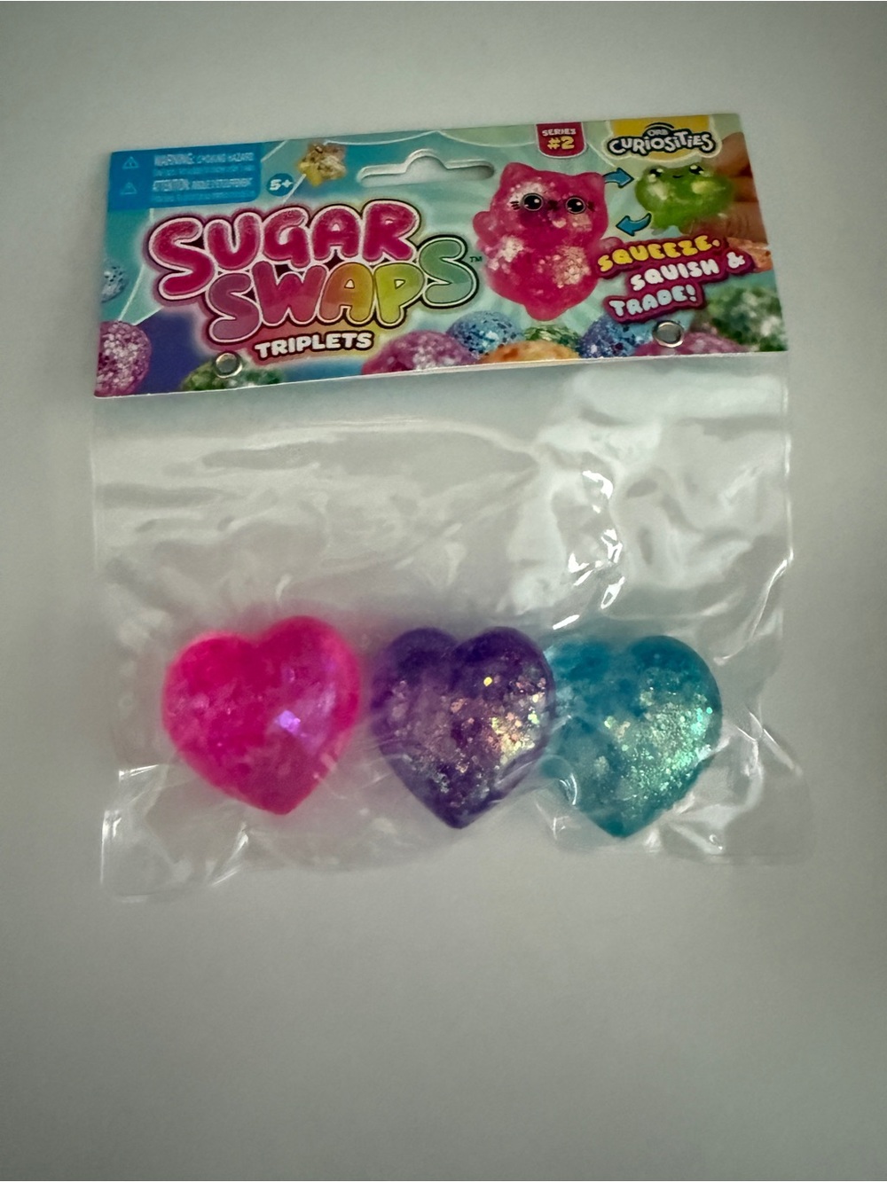 Sugar Swaps Heart Squeeze Toys - Pink, Purple, Blue